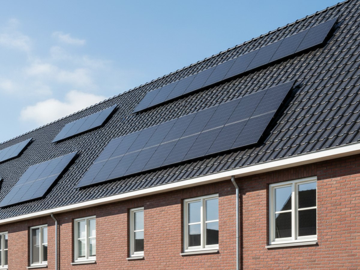 Zonnepanelen op een Nederlands dak